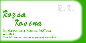 rozsa kosina business card